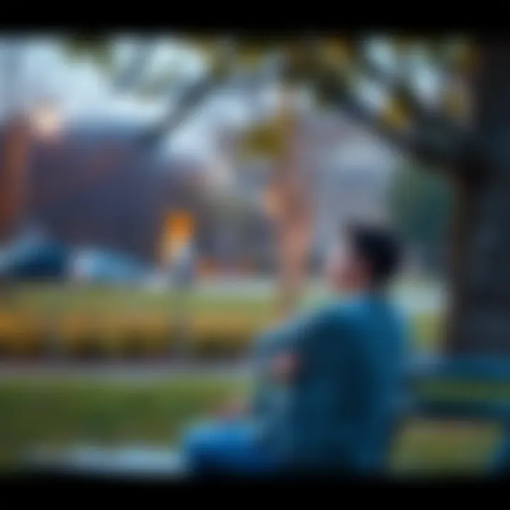 A young person sitting on a park bench, looking pensive and lost in thought after experiencing a significant financial loss. They appear contemplative, with a thoughtful expression, as they face the c...