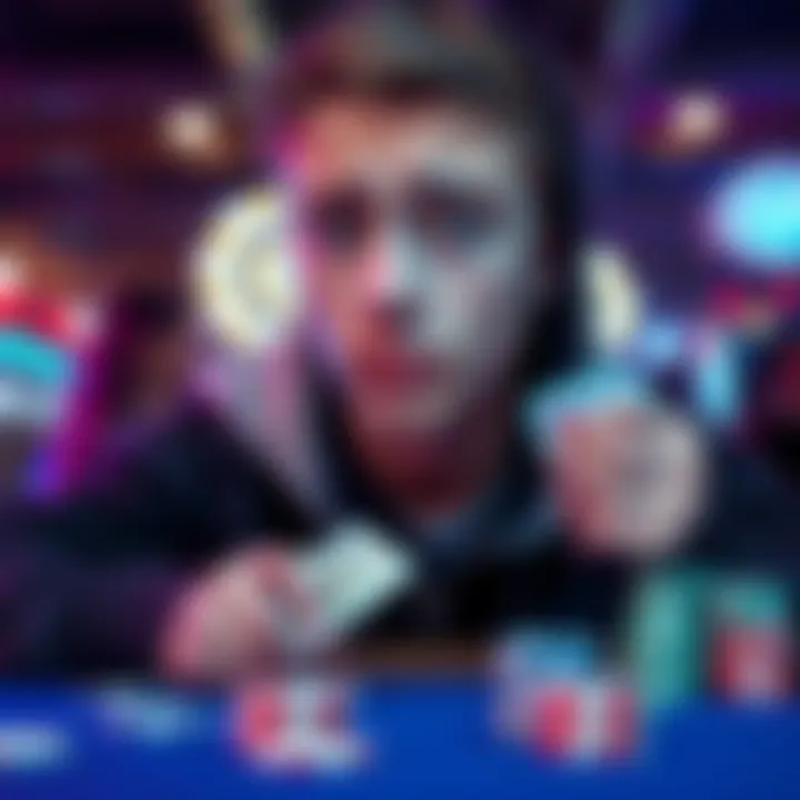 A 19-year-old looks worried while holding playing cards and chips, reflecting on their gambling addiction.