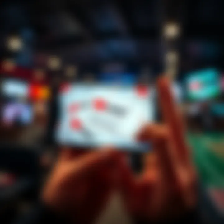 YouTube Tips for Winning A person holding a phone showing betting slips on YouTube, smiling with excitement.