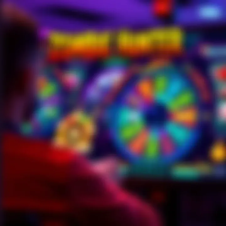 A player enjoying Zombie Hunter game, with a spinning wheel and colorful bonuses shown on the screen.
